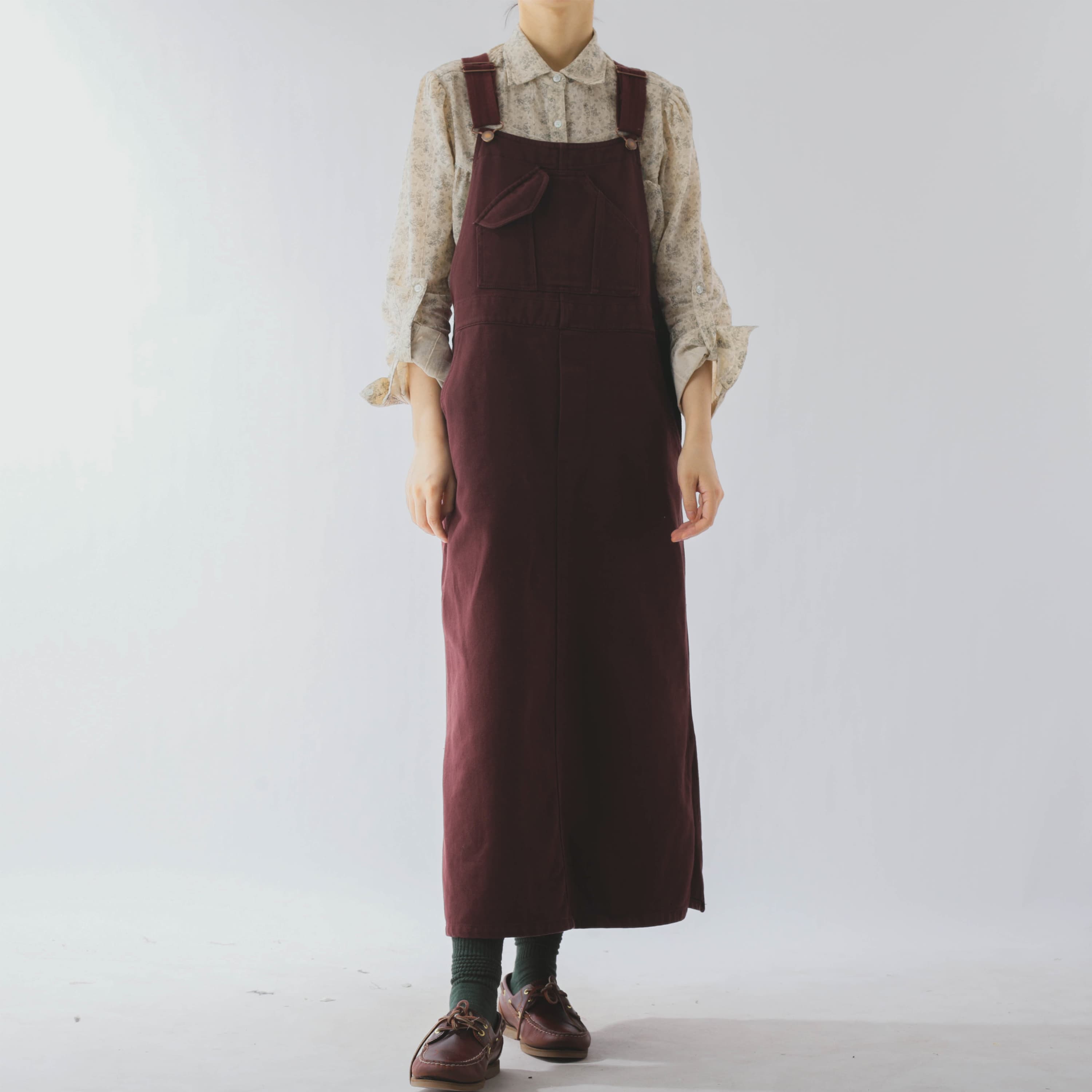 クラシカルロングサロペットワンピース