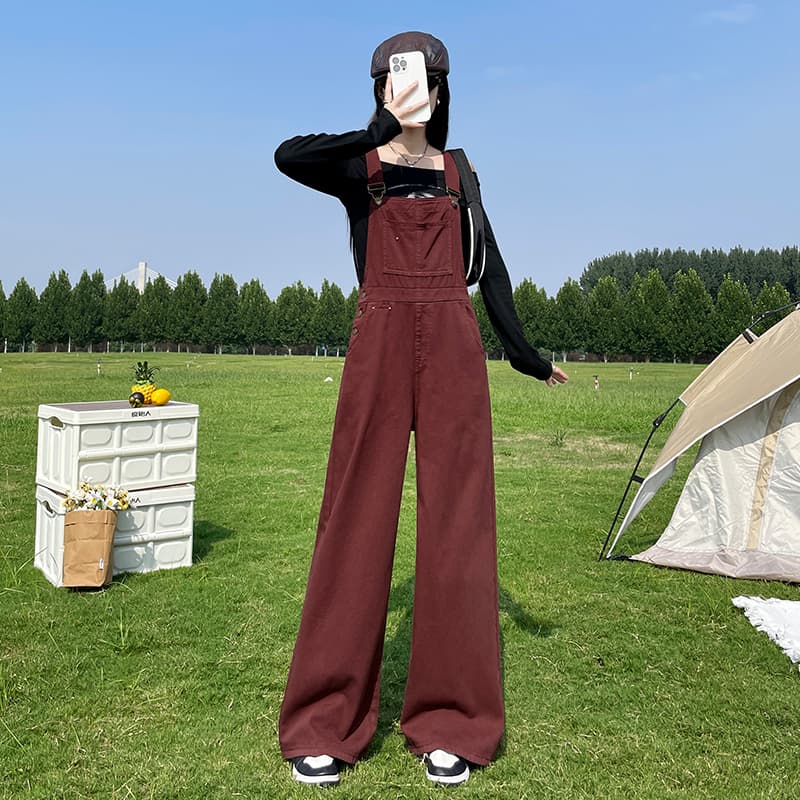サロペット ゆったりワイドシルエットサロペット