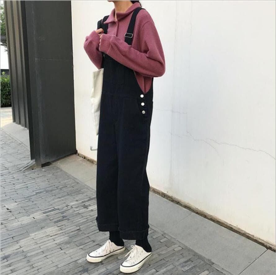 サロペット ワイドパンツ オーバーオール レディース