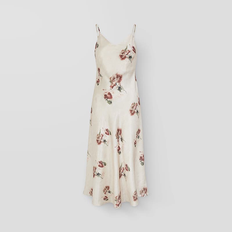 花柄シルクサロペットワンピース
