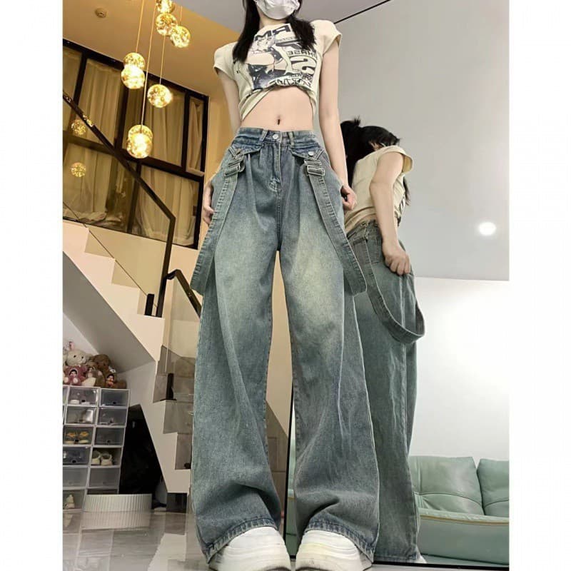 サロペット ゆったりサロペットワイドパンツ