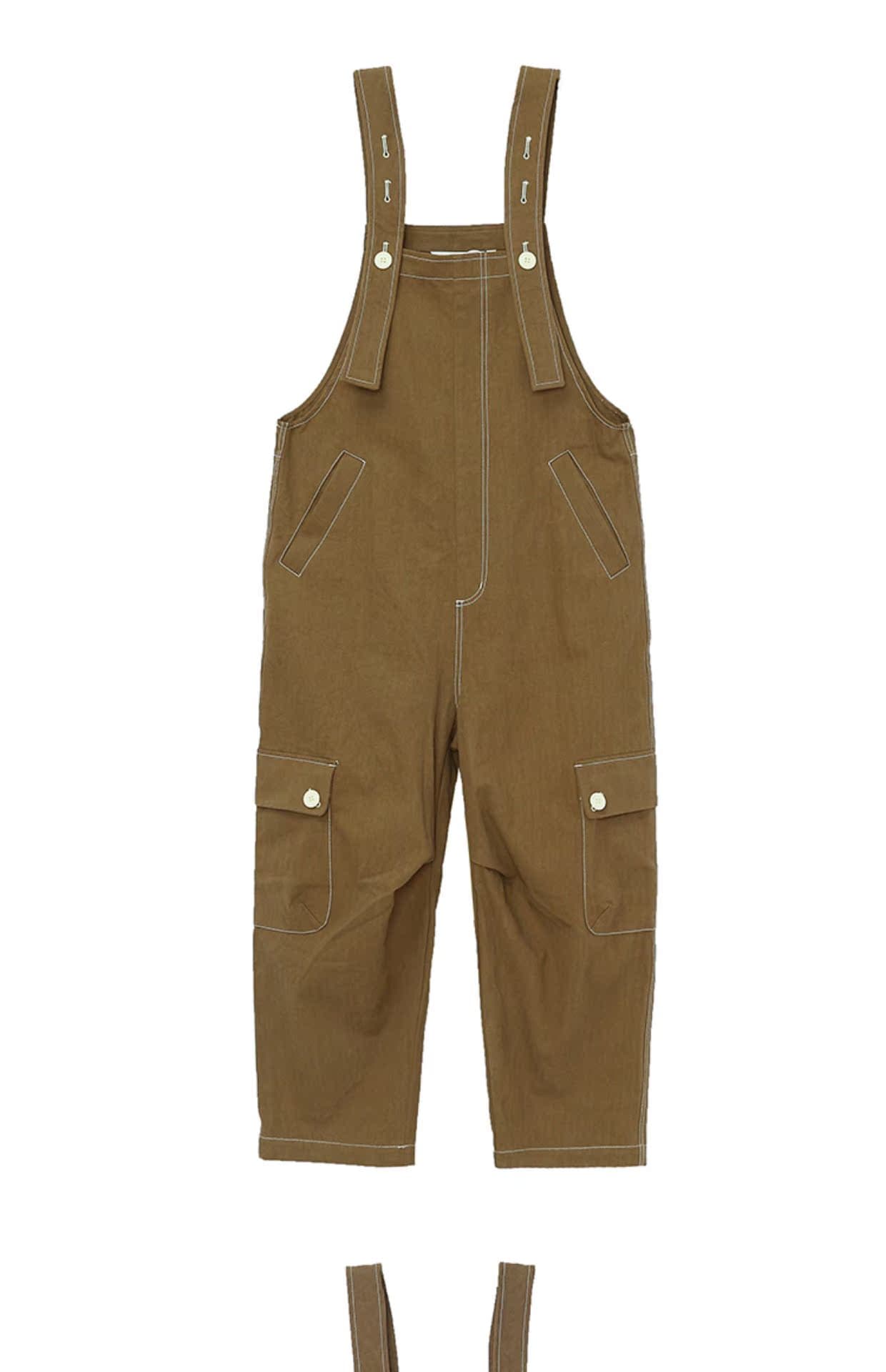 サロペットパンツ 実用性とぬくもりの職人風サロペット
