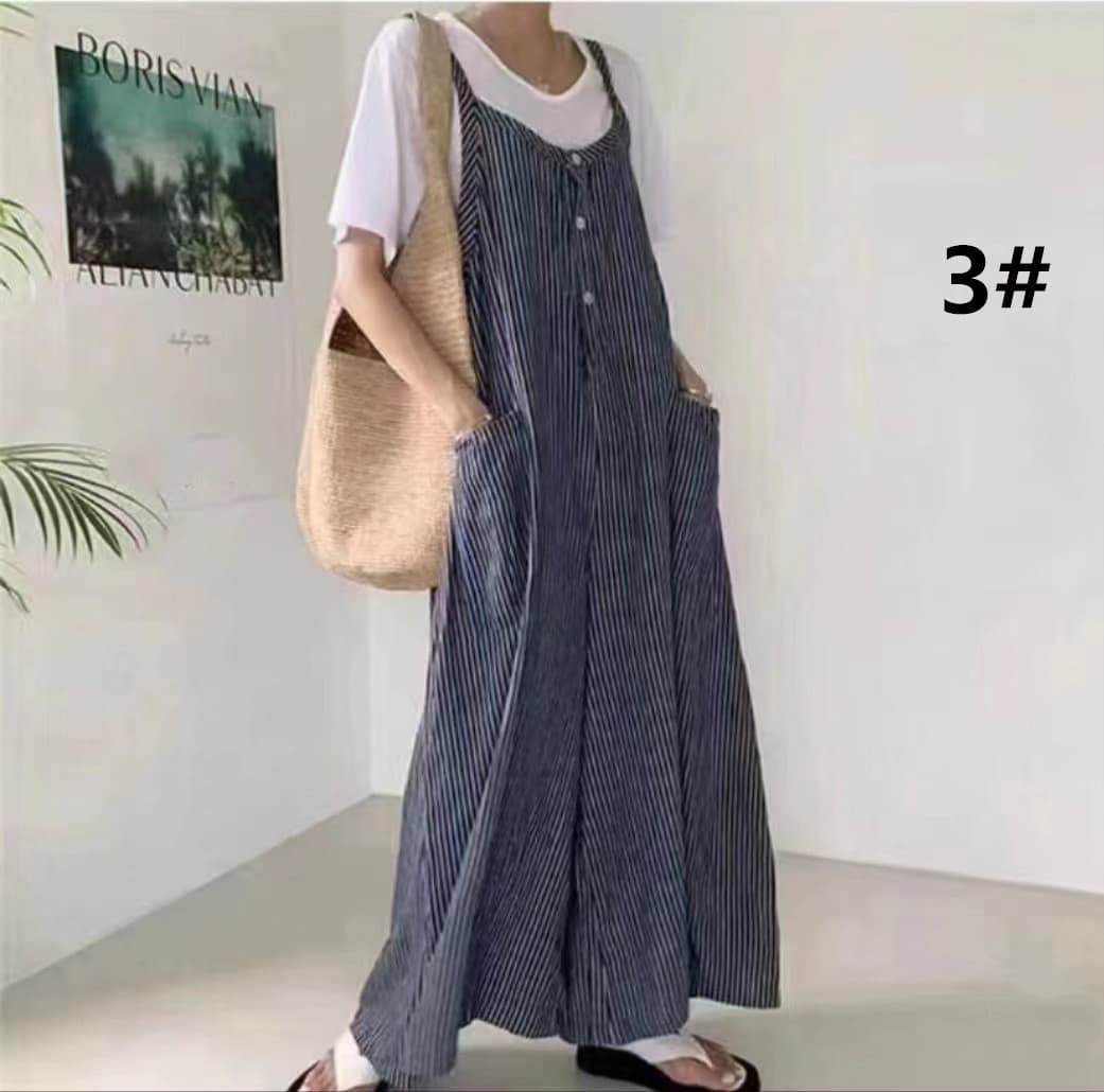 ゆったりサロペット レディース きれいめ ワイドパンツ 春夏秋冬