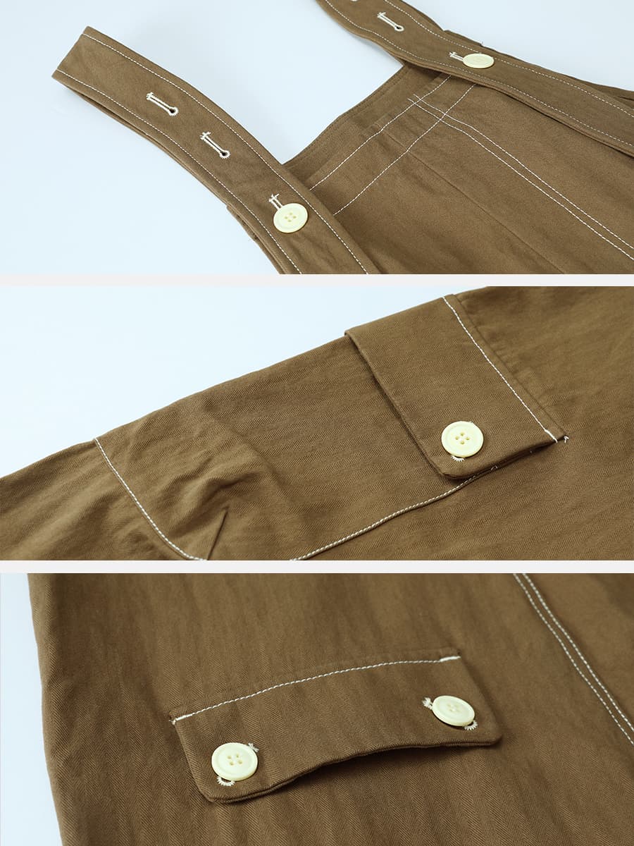 サロペットパンツ 実用性とぬくもりの職人風サロペット