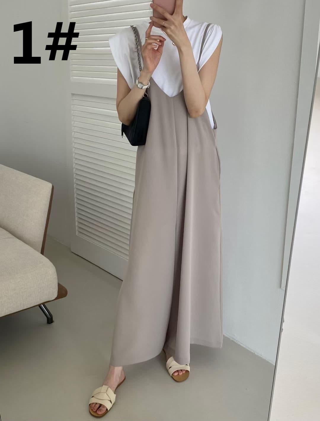 サロペット ワイドパンツ 体型カバー 上品 大人可愛い オールインワン
